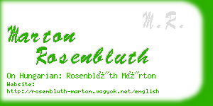 marton rosenbluth business card